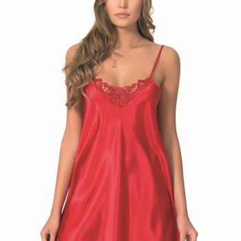 Arias Closet Kırmızı Kısa Saten Gecelik